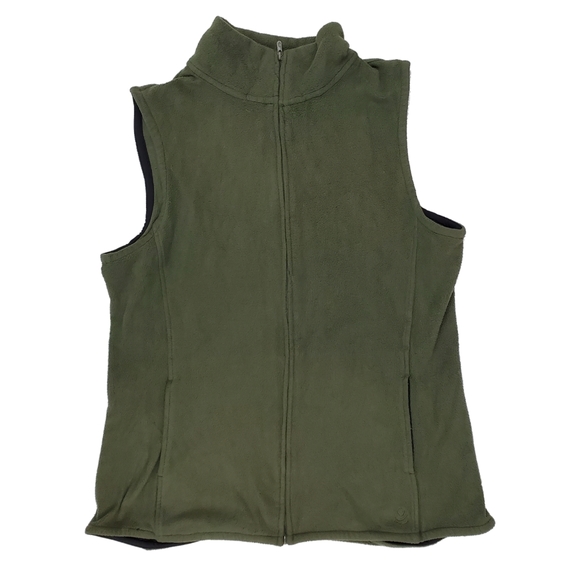 Cuddl Duds Jackets & Blazers - Cuddl Duds Green Zipper Fleece Vest